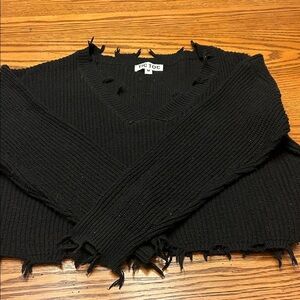 Black Distressed Women's Sweater/8